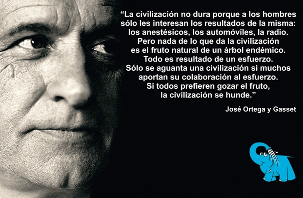 Una Enseñanza de José Ortega y Gasset en la Frase del Día del Elefante Azul de Avilés
